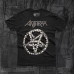 Playera anthrax pentagram skull