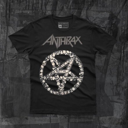 Playera anthrax pentagram skull