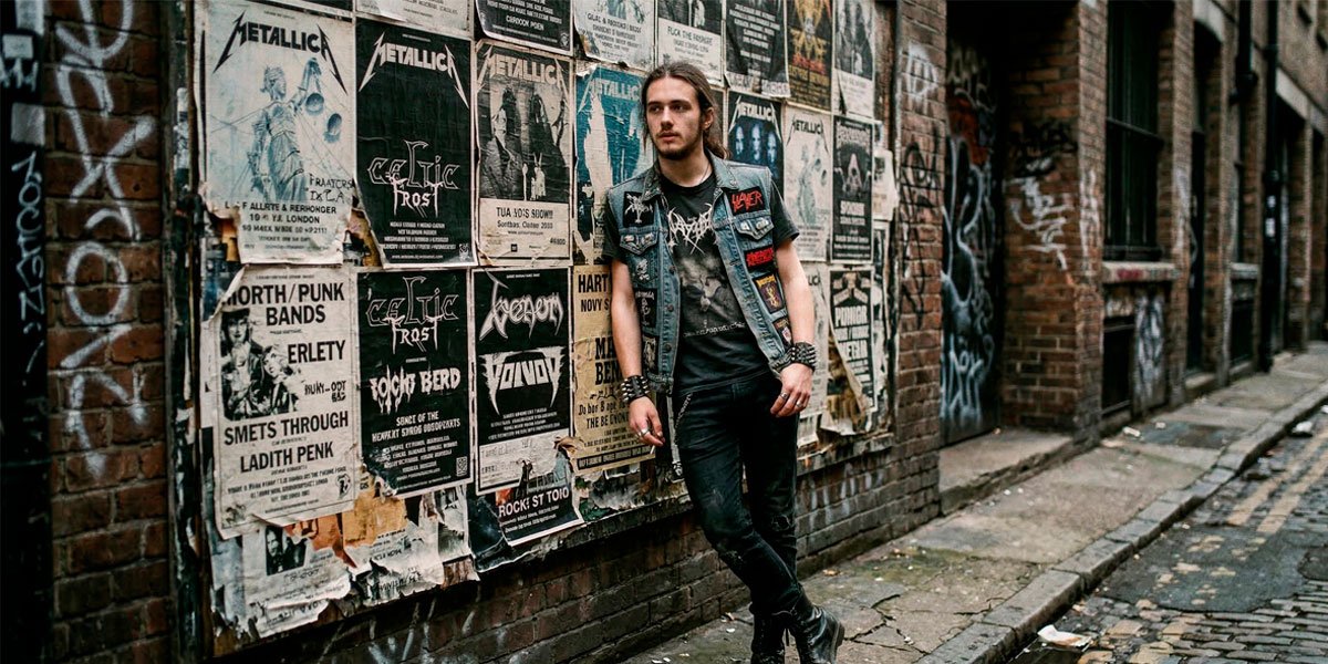 Fans usando playeras de bandas de metal en concierto de rock
