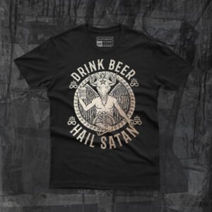 Playera Baphomet - "Drink Beer Hail Satan"